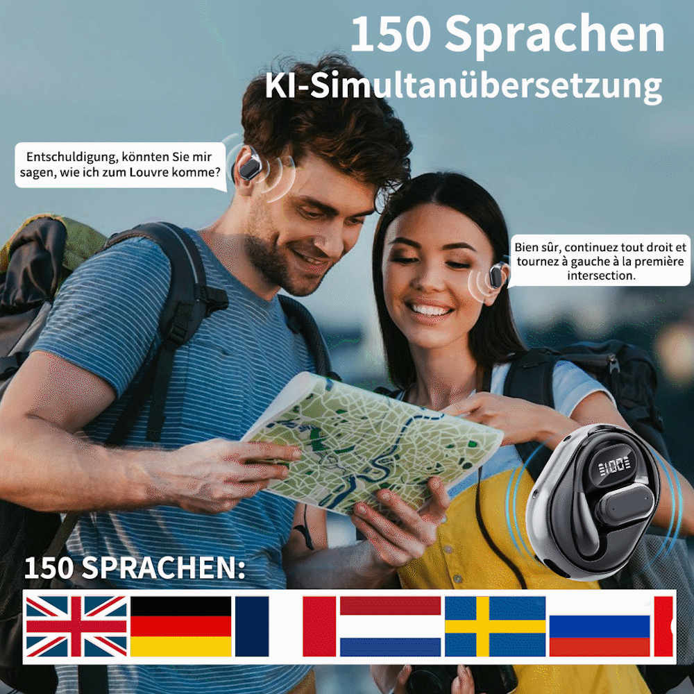 🏆#1 Bestseller⏰49 % RABATT💎AI-Übersetzung Kabellose OWS Bluetooth 5.4-Ohrhörer