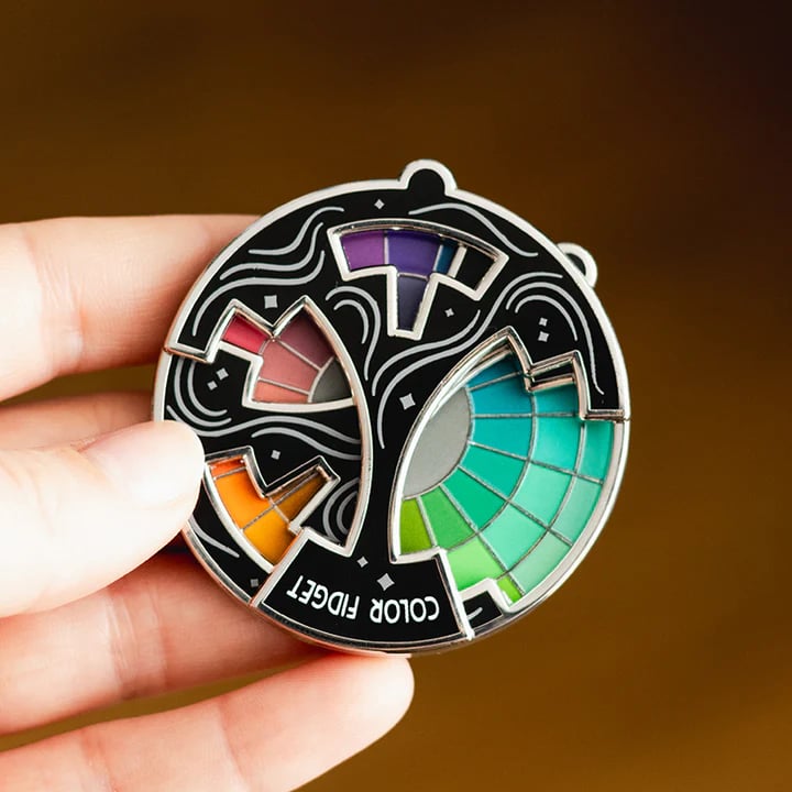🌈Farbiger Fidget-Emaille-Anstecker (✨Ein Rad mit zwanzig Farbtönen)