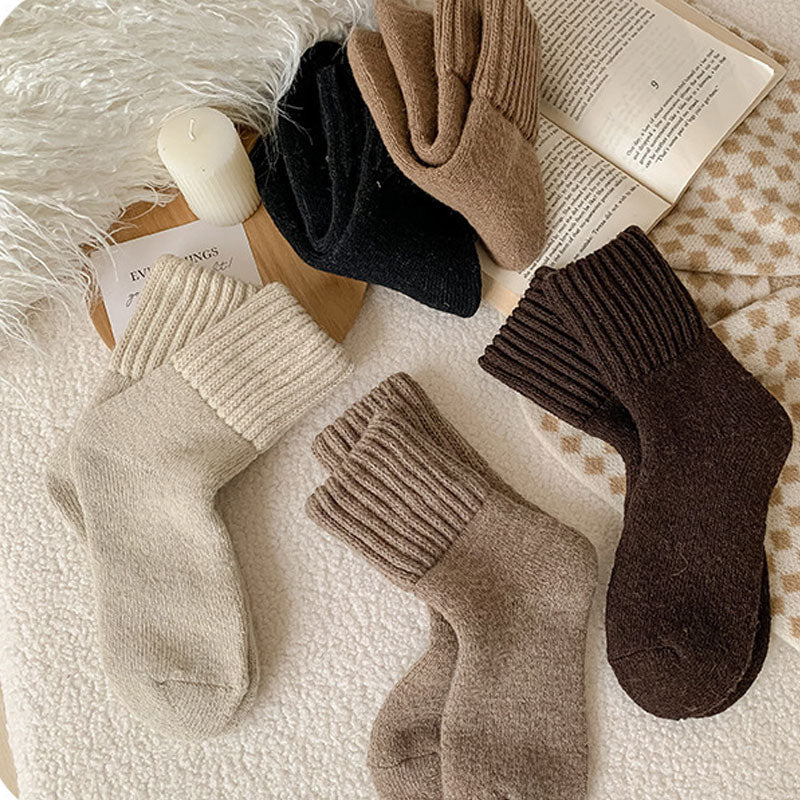 🧦 5 Paar Wollsocken für Damen – Warme Socken mittlerer Größe