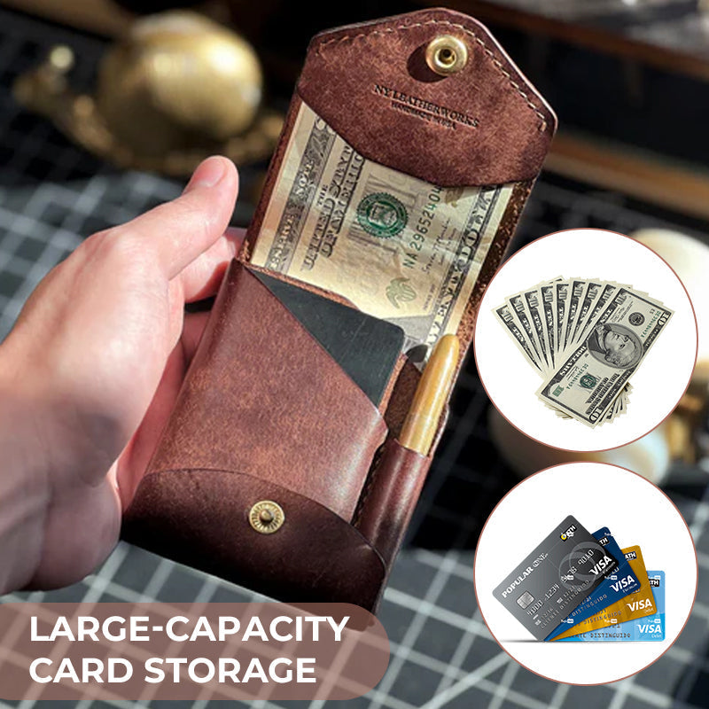 👜Vintage Handgefertigte Leder Geldbörse
