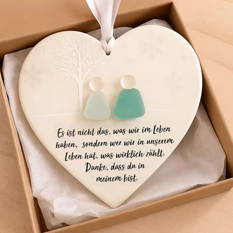 Herzförmiges Seeglas-Freundschaftsdekor🌊✨ Von der Natur geformt und von Hand gefertigt💝