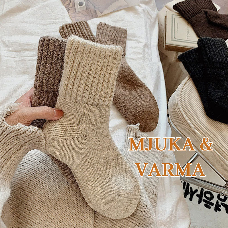 🧦 5 Paar Wollsocken für Damen – Warme Socken mittlerer Größe