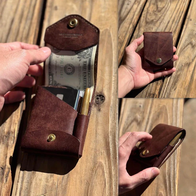 👜Vintage Handgefertigte Leder Geldbörse
