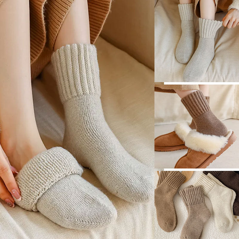 🧦 5 Paar Wollsocken für Damen – Warme Socken mittlerer Größe