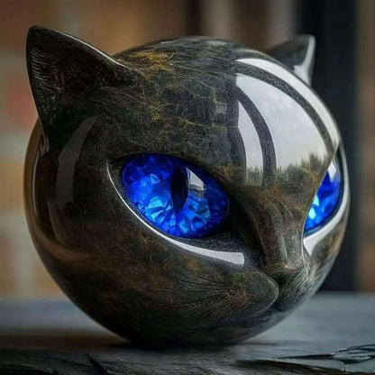 🔥LAST DAY 50% OFF - Herrschaftlicher Wohnakzent & raffiniertes Meisterwerk der Gegenwart - Opulente schwarze Katzenskulptur