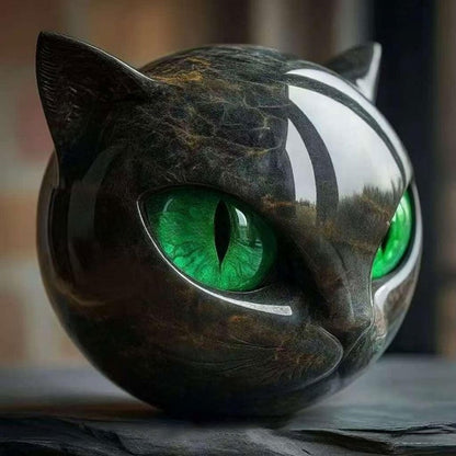 🔥LAST DAY 50% OFF - Herrschaftlicher Wohnakzent & raffiniertes Meisterwerk der Gegenwart - Opulente schwarze Katzenskulptur