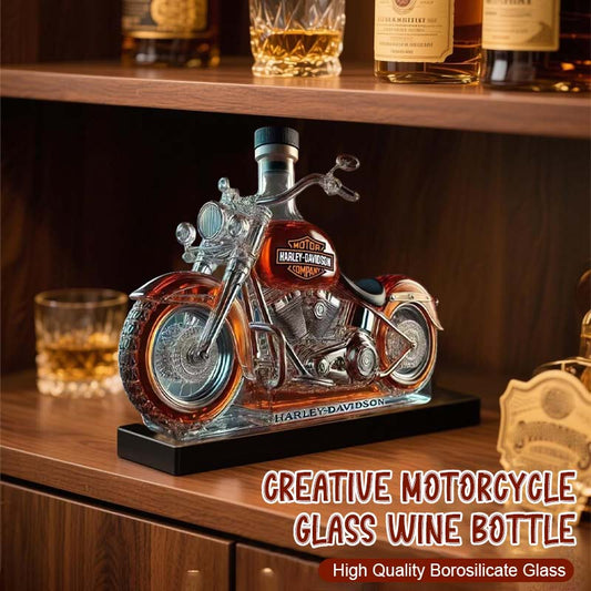 Kreative Motorrad-Glasweinflasche