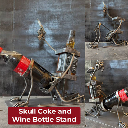 💀🍷Totenkopf-Cola- und Weinflaschenständer