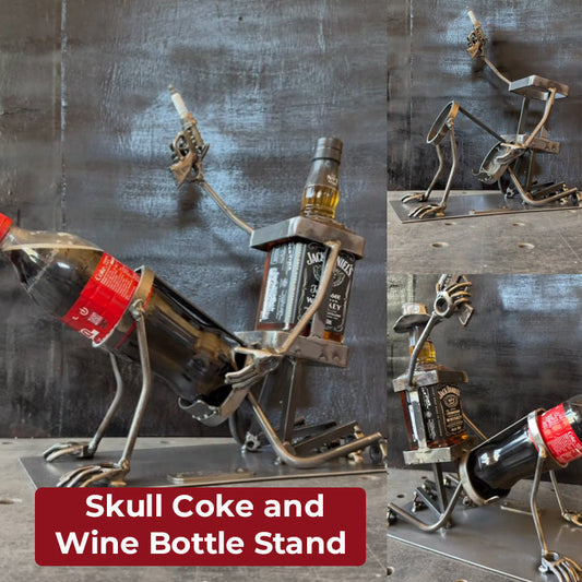 💀🍷Totenkopf-Cola- und Weinflaschenständer