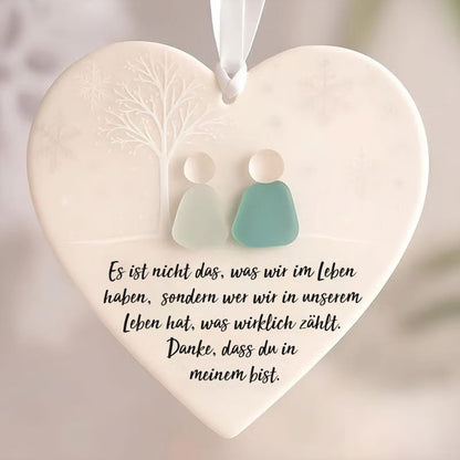Herzförmiges Seeglas-Freundschaftsdekor🌊✨ Von der Natur geformt und von Hand gefertigt💝