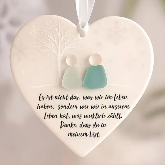 Herzförmiges Seeglas-Freundschaftsdekor🌊✨ Von der Natur geformt und von Hand gefertigt💝