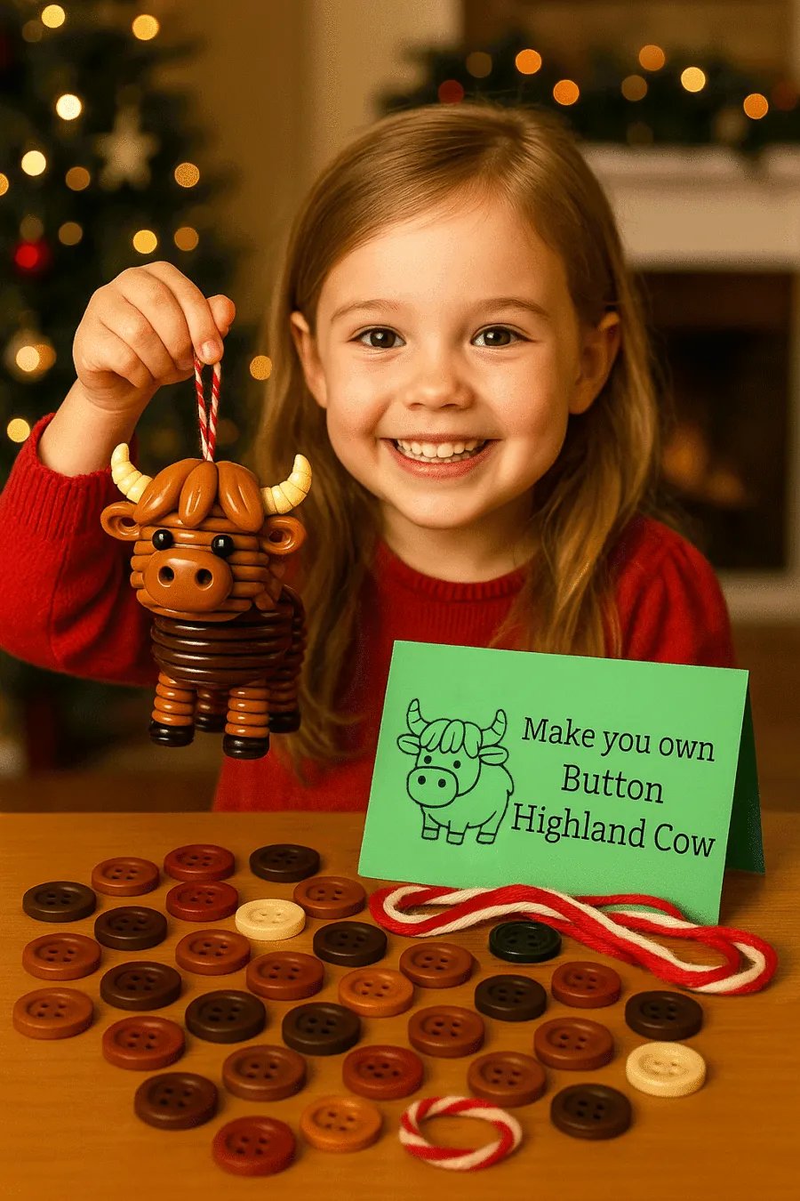🔥Letzter Tag 49 % Rabatt – DIY-Knopf-Bastelset „Highland Animal Cow“