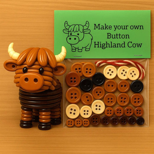 🔥Letzter Tag 49 % Rabatt – DIY-Knopf-Bastelset „Highland Animal Cow“