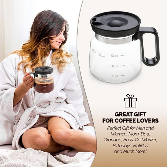 💕49 % RABATT💖☕ 16-Unzen-Glas-Kaffeetasse – Kaffeekannen-Design