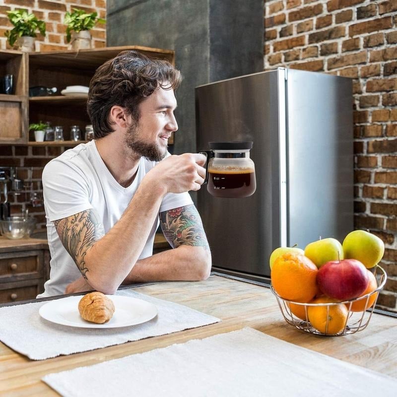 💕49 % RABATT💖☕ 16-Unzen-Glas-Kaffeetasse – Kaffeekannen-Design