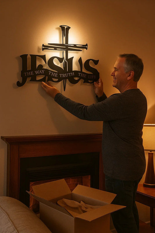 (🎁Letzter Tag 49% OFF)🔥Jesus & Kreuz Design Wandkunst - ⌛Limited Handmade Series