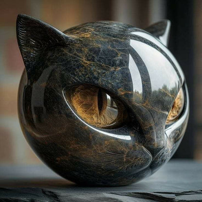 🔥LAST DAY 50% OFF - Herrschaftlicher Wohnakzent & raffiniertes Meisterwerk der Gegenwart - Opulente schwarze Katzenskulptur
