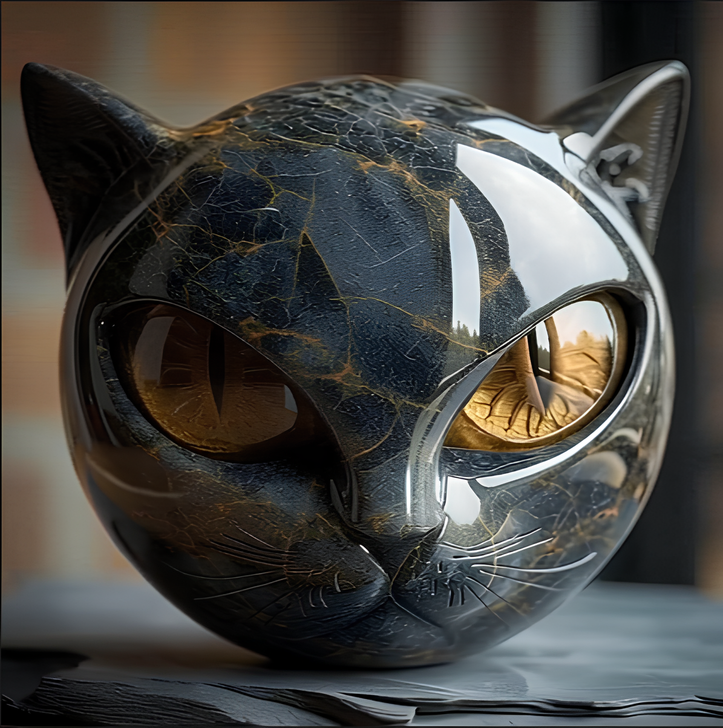 🔥LAST DAY 50% OFF - Herrschaftlicher Wohnakzent & raffiniertes Meisterwerk der Gegenwart - Opulente schwarze Katzenskulptur